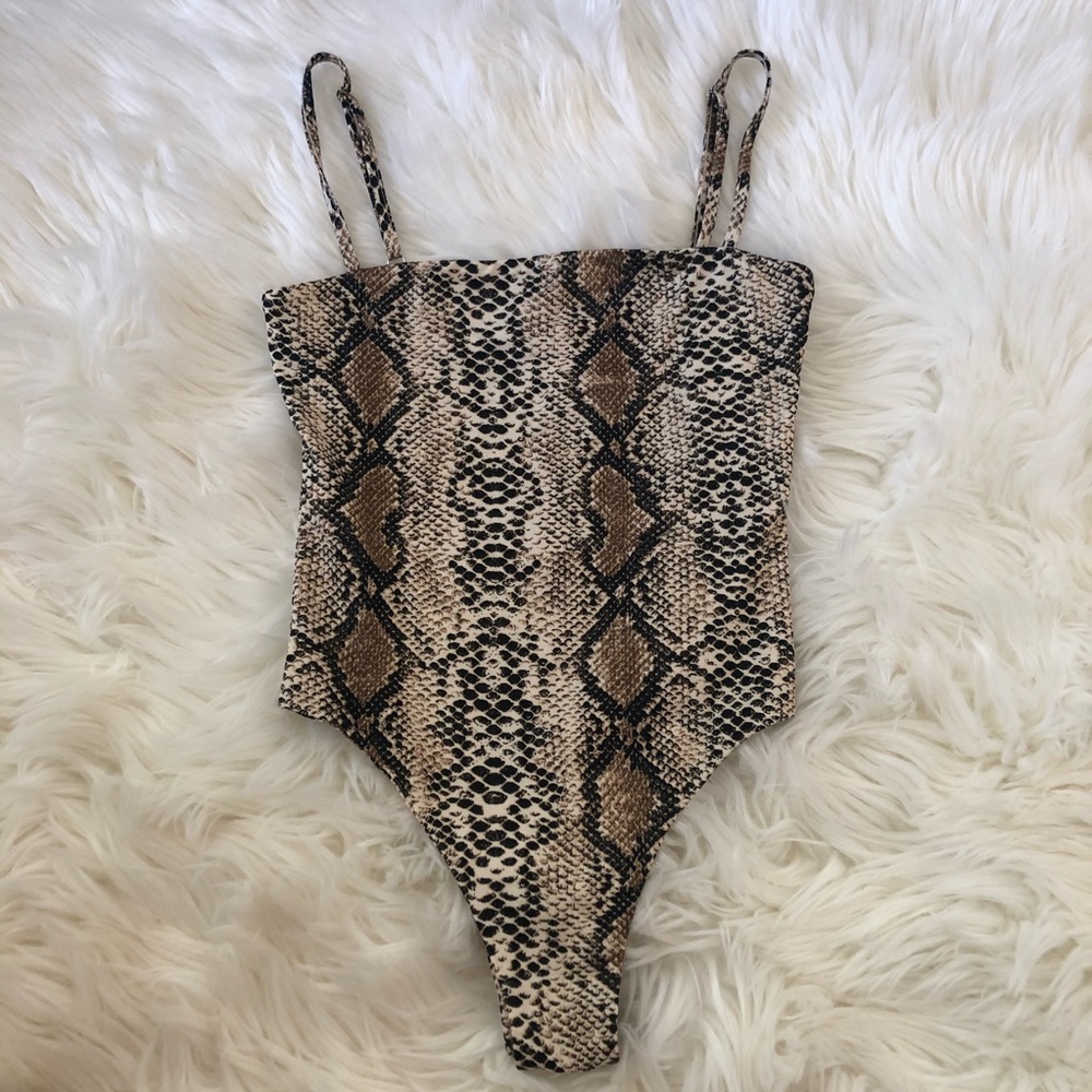 Snakeskin print bodysuit